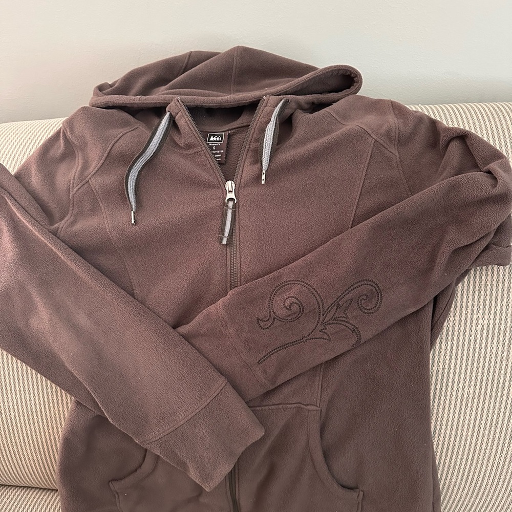 REI Women's Charcoal Gray Fleece Zip Hoodie